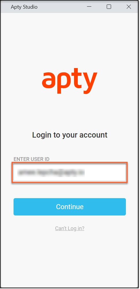 Apty_Studio_enter_user_id.png