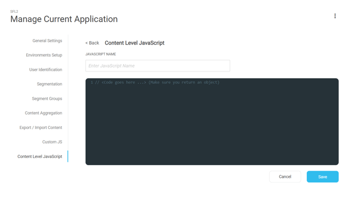 add content level javascript