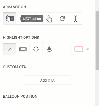 advance and highlight