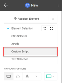 select custom script