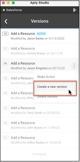Content versioning Apty Studio